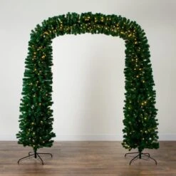 8 Ft. Pre-Lit Holiday Green Pine Archway Artificial Christmas Tree With 650 Multi-function Warm White LED Lights 12 8 Ft. Pre-Lit Holiday Green Pine Archway Artificial Christmas Tree With 650 Multi-function Warm White LED Lights -Holiday Glow Store nearly natural pre lit christmas trees t4841 1f 1000
