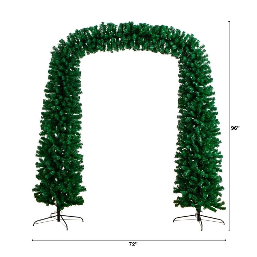8 Ft. Pre-Lit Holiday Green Pine Archway Artificial Christmas Tree With 650 Multi-function Warm White LED Lights 4 8 Ft. Pre-Lit Holiday Green Pine Archway Artificial Christmas Tree With 650 Multi-function Warm White LED Lights - Image 2