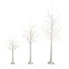 4 Ft. 6 Ft. 8 Ft. Pre-Lit Artificial White Birch Trees With LED Lights - (Set Of 3)