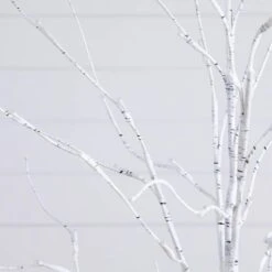 4 Ft. 6 Ft. 8 Ft. Pre-Lit Artificial White Birch Trees With LED Lights - (Set Of 3) -Holiday Glow Store nearly natural pre lit christmas trees t5101 fa 1000