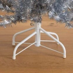 4 Ft. Artificial Silver Christmas Tree With 130-Cool White LED Lights -Holiday Glow Store nearly natural pre lit christmas trees t5238 44 1000