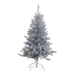 4 Ft. Artificial Silver Christmas Tree With 130-Cool White LED Lights