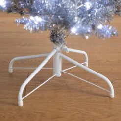 6 Ft. Artificial Silver Christmas Tree With 300-Cool White LED Lights -Holiday Glow Store nearly natural pre lit christmas trees t5239 44 1000