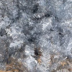 6 Ft. Artificial Silver Christmas Tree With 300-Cool White LED Lights -Holiday Glow Store nearly natural pre lit christmas trees t5239 4f 1000