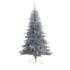 6 Ft. Artificial Silver Christmas Tree With 300-Cool White LED Lights -Holiday Glow Store nearly natural pre lit christmas trees t5239 64 1000