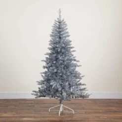 6 Ft. Artificial Silver Christmas Tree With 300-Cool White LED Lights -Holiday Glow Store nearly natural pre lit christmas trees t5239 fa 1000