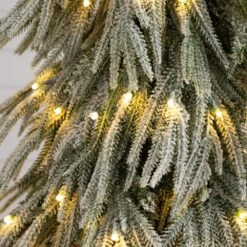 4 Ft. Flocked Down Swept Artificial Christmas Tree With 110-LED Lights -Holiday Glow Store nearly natural pre lit christmas trees t5240 1f 1000