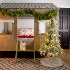 4 Ft. Flocked Down Swept Artificial Christmas Tree With 110-LED Lights -Holiday Glow Store nearly natural pre lit christmas trees t5240 31 1000