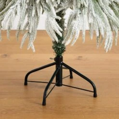 4 Ft. Flocked Down Swept Artificial Christmas Tree With 110-LED Lights -Holiday Glow Store nearly natural pre lit christmas trees t5240 44 1000