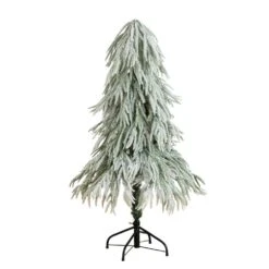 4 Ft. Flocked Down Swept Artificial Christmas Tree With 110-LED Lights