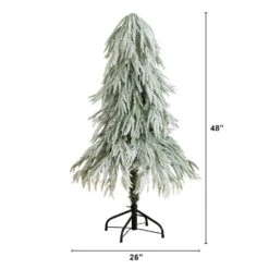 4 Ft. Flocked Down Swept Artificial Christmas Tree With 110-LED Lights -Holiday Glow Store nearly natural pre lit christmas trees t5240 c3 1000
