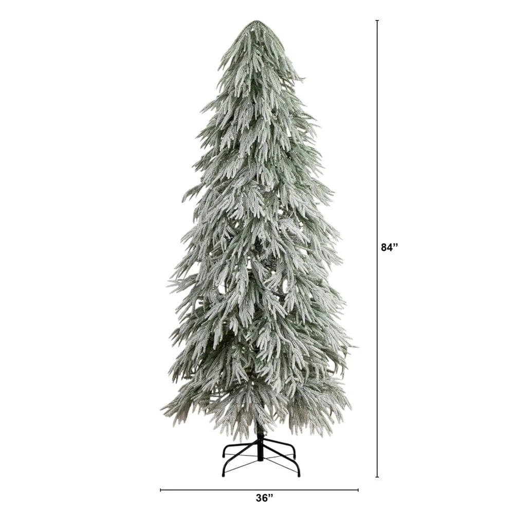 7 Ft. Flocked Down Swept Artificial Christmas Tree With 300-LED Lights 5 7 Ft. Flocked Down Swept Artificial Christmas Tree With 300-LED Lights - Image 3