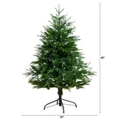 4 Ft. Pre-Lit Artificial Luxembourg Pine Christmas Tree With 120-Multicolored Traditional Bulb LED Lights -Holiday Glow Store nearly natural pre lit christmas trees t5245 c3 1000
