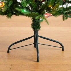 4 Ft. Pre-Lit Artificial Luxembourg Pine Christmas Tree With 120-Multicolored Traditional Bulb LED Lights -Holiday Glow Store nearly natural pre lit christmas trees t5245 fa 1000