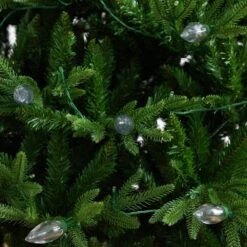 6 Ft. Pre-Lit Artificial Luxembourg Pine Christmas Tree With 250-Multicolored Traditional Bulb LED Lights -Holiday Glow Store nearly natural pre lit christmas trees t5246 4f 1000