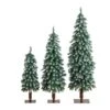 3 Ft. 4 Ft. 5 Ft. Pre-Lit Frosted Artificial Christmas Tree Set With Warm LED Lights - (Set Of 3) -Holiday Glow Store nearly natural pre lit christmas trees t5248 64 1000