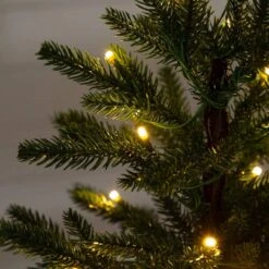 1.5 Ft. Pre-Lit Artificial Mini Christmas Tree In Basket With 20-Warm White LED Lights -Holiday Glow Store nearly natural pre lit christmas trees t5328 1f 1000