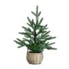 1.5 Ft. Pre-Lit Artificial Mini Christmas Tree In Basket With 20-Warm White LED Lights -Holiday Glow Store nearly natural pre lit christmas trees t5328 64 1000
