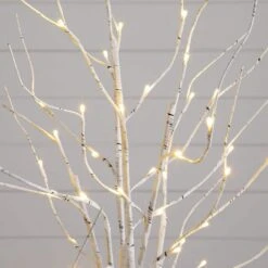4 Ft. 5 Ft. 6 Ft. Pre-Lit Artificial White Birch Trees - (Set Of 3) -Holiday Glow Store nearly natural pre lit christmas trees t5354 1d 1000