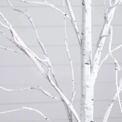 4 Ft. 5 Ft. 6 Ft. Pre-Lit Artificial White Birch Trees - (Set Of 3) -Holiday Glow Store nearly natural pre lit christmas trees t5354 1f 1000