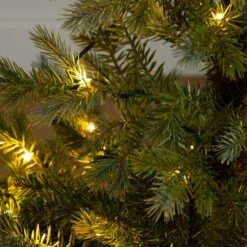 3ft. Pre-Lit Artificial Christmas Tree In Jute Wire Planter With 30-Warm White LED Lights -Holiday Glow Store nearly natural pre lit christmas trees t5377 1f 1000