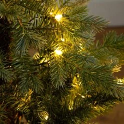 3ft. Pre-Lit Artificial Christmas Tree In Jute Wire Planter With 30-Warm White LED Lights -Holiday Glow Store nearly natural pre lit christmas trees t5377 44 1000