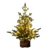 3ft. Pre-Lit Artificial Christmas Tree In Jute Wire Planter With 30-Warm White LED Lights -Holiday Glow Store nearly natural pre lit christmas trees t5377 64 1000