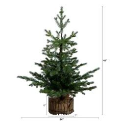 3ft. Pre-Lit Artificial Christmas Tree In Jute Wire Planter With 30-Warm White LED Lights -Holiday Glow Store nearly natural pre lit christmas trees t5377 c3 1000