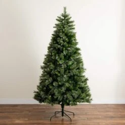 7.5 Ft. Artificial Christmas Tree With 450-Warm White Clear Globe Bulbs And LED Lights -Holiday Glow Store nearly natural pre lit christmas trees t5379 1d 1000