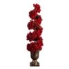 3 Ft. Pre-Lit Artificial Christmas Poinsettias And Berries Spiral Topiary Tree With 30-Warm White LED Lights -Holiday Glow Store nearly natural pre lit christmas trees t5382 64 1000