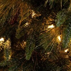 4 Ft. Pre-Lit Faux Mixed Pine Snowed Christmas Tree With Pinecones In Decorative Planter With 60-Warm White LED Lights -Holiday Glow Store nearly natural pre lit christmas trees t5386 1d 1000