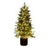 4.5 Ft. Pre-Lit Artificial Christmas Tree In Decorative Planter With 60-Clear LED Lights 1 4.5 Ft. Pre-Lit Artificial Christmas Tree In Decorative Planter With 60-Clear LED Lights -Holiday Glow Store nearly natural pre lit christmas trees t5390 64 1000