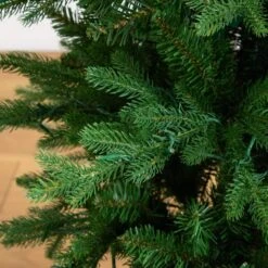 4.5 Ft. Pre-Lit Artificial Christmas Tree In Decorative Planter With 60-Clear LED Lights -Holiday Glow Store nearly natural pre lit christmas trees t5390 fa 1000