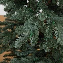 6 Ft. Pre-Lit Artificial Pine Christmas Tree In Round Black Decorative Planter With 60-Warm White LED Lights -Holiday Glow Store nearly natural pre lit christmas trees t5391 1f 1000