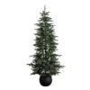 6 Ft. Pre-Lit Artificial Pine Christmas Tree In Round Black Decorative Planter With 60-Warm White LED Lights -Holiday Glow Store nearly natural pre lit christmas trees t5391 64 1000