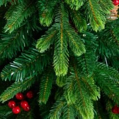 4 Ft. Pre-Lit Artificial Christmas Tree With Pinecones, Berries And 100-Multicolored LED Lights In Decorative Planter -Holiday Glow Store nearly natural pre lit christmas trees t5406 44 1000