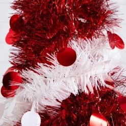 4 Ft. Pre-Lit Pop Up Red And White Tinsel Christmas Tree With 50-Multicolored LED Lights 17 4 Ft. Pre-Lit Pop Up Red And White Tinsel Christmas Tree With 50-Multicolored LED Lights -Holiday Glow Store nearly natural pre lit christmas trees t5408 1f 1000