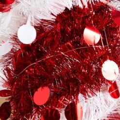 4 Ft. Pre-Lit Pop Up Red And White Tinsel Christmas Tree With 50-Multicolored LED Lights 18 4 Ft. Pre-Lit Pop Up Red And White Tinsel Christmas Tree With 50-Multicolored LED Lights -Holiday Glow Store nearly natural pre lit christmas trees t5408 44 1000
