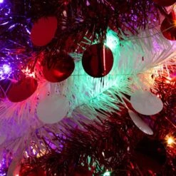 4 Ft. Pre-Lit Pop Up Red And White Tinsel Christmas Tree With 50-Multicolored LED Lights 20 4 Ft. Pre-Lit Pop Up Red And White Tinsel Christmas Tree With 50-Multicolored LED Lights -Holiday Glow Store nearly natural pre lit christmas trees t5408 76 1000