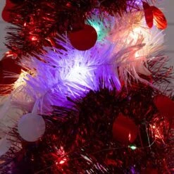 4 Ft. Pre-Lit Pop Up Red And White Tinsel Christmas Tree With 50-Multicolored LED Lights 19 4 Ft. Pre-Lit Pop Up Red And White Tinsel Christmas Tree With 50-Multicolored LED Lights -Holiday Glow Store nearly natural pre lit christmas trees t5408 fa 1000
