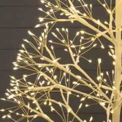 4 Ft. Pre-Lit Artificial White Starburst Tree With 800-Fairy Warm White LED Lights -Holiday Glow Store nearly natural pre lit christmas trees t5411 1f 1000