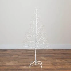 4 Ft. Pre-Lit Artificial White Starburst Tree With 800-Fairy Warm White LED Lights -Holiday Glow Store nearly natural pre lit christmas trees t5411 76 1000