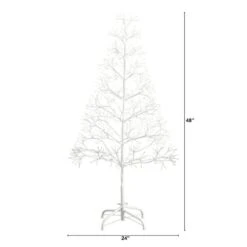 4 Ft. Pre-Lit Artificial White Starburst Tree With 800-Fairy Warm White LED Lights -Holiday Glow Store nearly natural pre lit christmas trees t5411 c3 1000