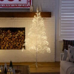6 Ft. Pre-Lit White Starburst Artificial Christmas Tree With 1680-Fairy Warm White LED Lights -Holiday Glow Store nearly natural pre lit christmas trees t5412 31 1000