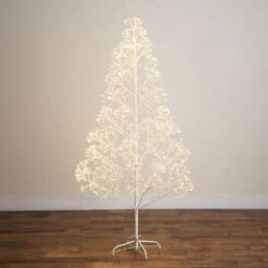 6 Ft. Pre-Lit White Starburst Artificial Christmas Tree With 1680-Fairy Warm White LED Lights -Holiday Glow Store nearly natural pre lit christmas trees t5412 76 1000
