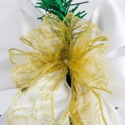 5 Ft. Pre-Lit Artificial Pop Up Christmas Tree With Gold And Silver Ornaments, Ribbons And 100-Warm White LED Lights -Holiday Glow Store nearly natural pre lit christmas trees t5414 fa 1000