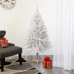 6 Ft. White Artificial Christmas Tree 15 6 Ft. White Artificial Christmas Tree -Holiday Glow Store nearly natural unlit christmas trees t1722 31 1000