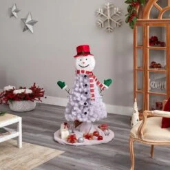 4 Ft. Snowman Artificial Christmas Tree With 234 Bendable Branches -Holiday Glow Store nearly natural unlit christmas trees t3039 4f 1000