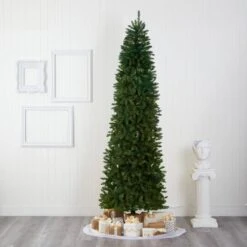 9 Ft. Slim Green Mountain Pine Artificial Christmas Tree With 1860 Bendable Branches -Holiday Glow Store nearly natural unlit christmas trees t4492 31 1000