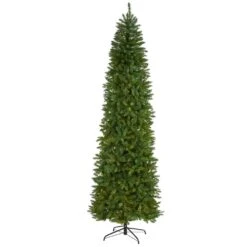 9 Ft. Slim Green Mountain Pine Artificial Christmas Tree With 1860 Bendable Branches